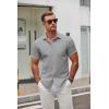 imageCOOFANDY Mens Short Sleeve Button Down Shirts Casual Dress Shirt WrinkleFree Untucked Summer ShirtsLight Gray