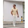 imageCOOFANDY Mens Short Sleeve Button Down Shirts Casual Dress Shirt WrinkleFree Untucked Summer ShirtsLight Khaki