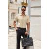 imageCOOFANDY Mens Short Sleeve Button Down Shirts Casual Dress Shirt WrinkleFree Untucked Summer ShirtsLight Khaki
