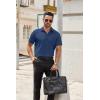 imageCOOFANDY Mens Short Sleeve Button Down Shirts Casual Dress Shirt WrinkleFree Untucked Summer ShirtsNavy Blue