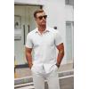 imageCOOFANDY Mens Short Sleeve Button Down Shirts Casual Dress Shirt WrinkleFree Untucked Summer ShirtsWhite