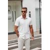 imageCOOFANDY Mens Short Sleeve Button Down Shirts Casual Dress Shirt WrinkleFree Untucked Summer ShirtsWhite