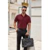 imageCOOFANDY Mens Short Sleeve Button Down Shirts Casual Dress Shirt WrinkleFree Untucked Summer ShirtsWine Red