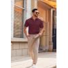 imageCOOFANDY Mens Short Sleeve Button Down Shirts Casual Dress Shirt WrinkleFree Untucked Summer ShirtsWine Red