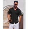 imageCOOFANDY Mens Short Sleeve Button Down Shirts Casual Summer Shirt Untucked Dress ShirtsBlack