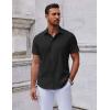 imageCOOFANDY Mens Short Sleeve Button Down Shirts Casual Summer Shirt Untucked Dress ShirtsBlack