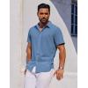 imageCOOFANDY Mens Short Sleeve Button Down Shirts Casual Summer Shirt Untucked Dress ShirtsCaptain Blue