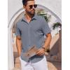 imageCOOFANDY Mens Short Sleeve Button Down Shirts Casual Summer Shirt Untucked Dress ShirtsDark Grey