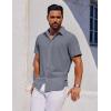 imageCOOFANDY Mens Short Sleeve Button Down Shirts Casual Summer Shirt Untucked Dress ShirtsDark Grey