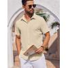 imageCOOFANDY Mens Short Sleeve Button Down Shirts Casual Summer Shirt Untucked Dress ShirtsKhaki