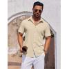 imageCOOFANDY Mens Short Sleeve Button Down Shirts Casual Summer Shirt Untucked Dress ShirtsKhaki
