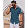 imageCOOFANDY Mens Short Sleeve Button Down Shirts Casual Summer Shirt Untucked Dress ShirtsLake Blue