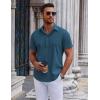 imageCOOFANDY Mens Short Sleeve Button Down Shirts Casual Summer Shirt Untucked Dress ShirtsLake Blue
