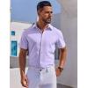 imageCOOFANDY Mens Short Sleeve Button Down Shirts Casual Summer Shirt Untucked Dress ShirtsLavender