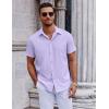imageCOOFANDY Mens Short Sleeve Button Down Shirts Casual Summer Shirt Untucked Dress ShirtsLavender