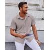 imageCOOFANDY Mens Short Sleeve Button Down Shirts Casual Summer Shirt Untucked Dress ShirtsLight Gray
