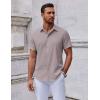 imageCOOFANDY Mens Short Sleeve Button Down Shirts Casual Summer Shirt Untucked Dress ShirtsLight Gray