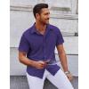 imageCOOFANDY Mens Short Sleeve Button Down Shirts Casual Summer Shirt Untucked Dress ShirtsPurple