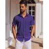 imageCOOFANDY Mens Short Sleeve Button Down Shirts Casual Summer Shirt Untucked Dress ShirtsPurple