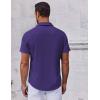 imageCOOFANDY Mens Short Sleeve Button Down Shirts Casual Summer Shirt Untucked Dress ShirtsPurple