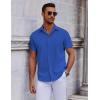 imageCOOFANDY Mens Short Sleeve Button Down Shirts Casual Summer Shirt Untucked Dress ShirtsSky Blue