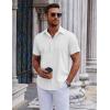 imageCOOFANDY Mens Short Sleeve Button Down Shirts Casual Summer Shirt Untucked Dress ShirtsWhite