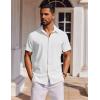 imageCOOFANDY Mens Short Sleeve Button Down Shirts Casual Summer Shirt Untucked Dress ShirtsWhite