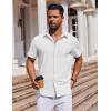 imageCOOFANDY Mens Short Sleeve Button Down Shirts Casual Summer Shirt Untucked Dress ShirtsWhite