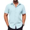 imageCOOFANDY Mens Button Down Shirts Stain Shield Dress Shirts Short Sleeve Summer Business Casual ShirtsLight Blue