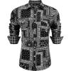 imageCOOFANDY Mens Paisley Printed Shirts Casual Long Sleeve Button Down Shirts Floral Dress Shirt with PocketsBlackprint01