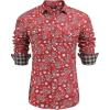 imageCOOFANDY Mens Paisley Printed Shirts Casual Long Sleeve Button Down Shirts Floral Dress Shirt with PocketsRed Paisley