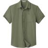 imageCOOFANDY Mens Button Down Short Sleeve Shirt Casual Dress Shirt Untucked Summer Shirts with PocketArmy Green