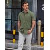 imageCOOFANDY Mens Button Down Short Sleeve Shirt Casual Dress Shirt Untucked Summer Shirts with PocketArmy Green