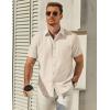 imageCOOFANDY Mens Button Down Short Sleeve Shirt Casual Dress Shirt Untucked Summer Shirts with PocketBeige