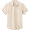 imageCOOFANDY Mens Button Down Short Sleeve Shirt Casual Dress Shirt Untucked Summer Shirts with PocketBeige