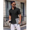 imageCOOFANDY Mens Button Down Short Sleeve Shirt Casual Dress Shirt Untucked Summer Shirts with PocketBlack