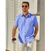 imageCOOFANDY Mens Button Down Short Sleeve Shirt Casual Dress Shirt Untucked Summer Shirts with PocketBlue