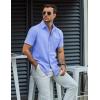 imageCOOFANDY Mens Button Down Short Sleeve Shirt Casual Dress Shirt Untucked Summer Shirts with PocketBlue