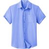 imageCOOFANDY Mens Button Down Short Sleeve Shirt Casual Dress Shirt Untucked Summer Shirts with PocketBlue