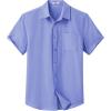 imageCOOFANDY Mens Button Down Short Sleeve Shirt Casual Dress Shirt Untucked Summer Shirts with PocketDenim Blue