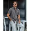 imageCOOFANDY Mens Button Down Short Sleeve Shirt Casual Dress Shirt Untucked Summer Shirts with PocketGray