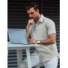 imageCOOFANDY Mens Button Down Short Sleeve Shirt Casual Dress Shirt Untucked Summer Shirts with PocketLight Gray
