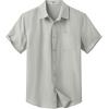 imageCOOFANDY Mens Button Down Short Sleeve Shirt Casual Dress Shirt Untucked Summer Shirts with PocketLight Gray