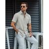 imageCOOFANDY Mens Button Down Short Sleeve Shirt Casual Dress Shirt Untucked Summer Shirts with PocketLight Gray