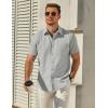 imageCOOFANDY Mens Button Down Short Sleeve Shirt Casual Dress Shirt Untucked Summer Shirts with PocketLight Gray