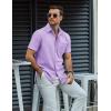 imageCOOFANDY Mens Button Down Short Sleeve Shirt Casual Dress Shirt Untucked Summer Shirts with PocketLilac Purple