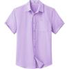 imageCOOFANDY Mens Button Down Short Sleeve Shirt Casual Dress Shirt Untucked Summer Shirts with PocketLilac Purple