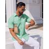 imageCOOFANDY Mens Button Down Short Sleeve Shirt Casual Dress Shirt Untucked Summer Shirts with PocketMint Green