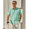 imageCOOFANDY Mens Button Down Short Sleeve Shirt Casual Dress Shirt Untucked Summer Shirts with PocketMint Green