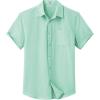 imageCOOFANDY Mens Button Down Short Sleeve Shirt Casual Dress Shirt Untucked Summer Shirts with PocketMint Green